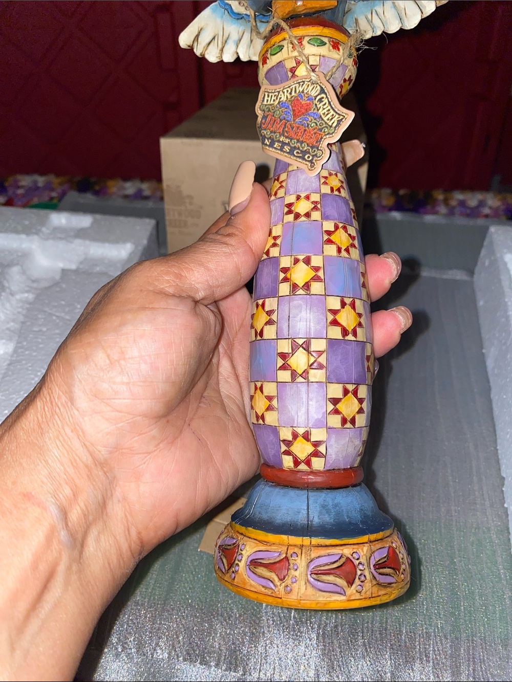 Jim Shore Angel Figurine with Blue, Purple, Gold Accents - Picture 5 of 9